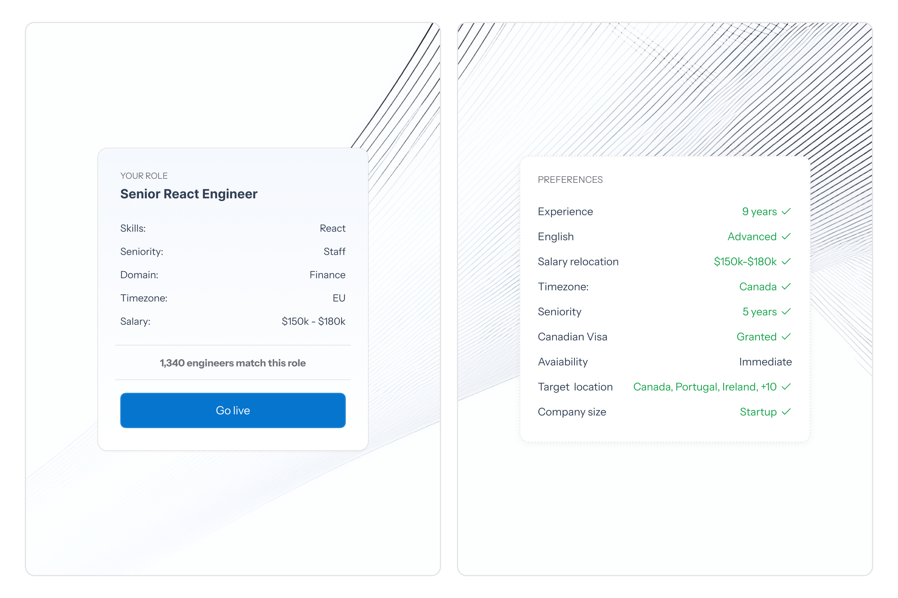 The role card become a profile matching engine with signals